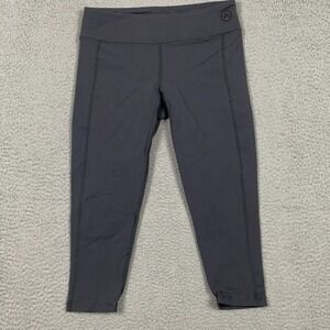 Aether Capri Legging‎ Women's 3/Large Gray Supplex Nylon Crop Workout Yoga